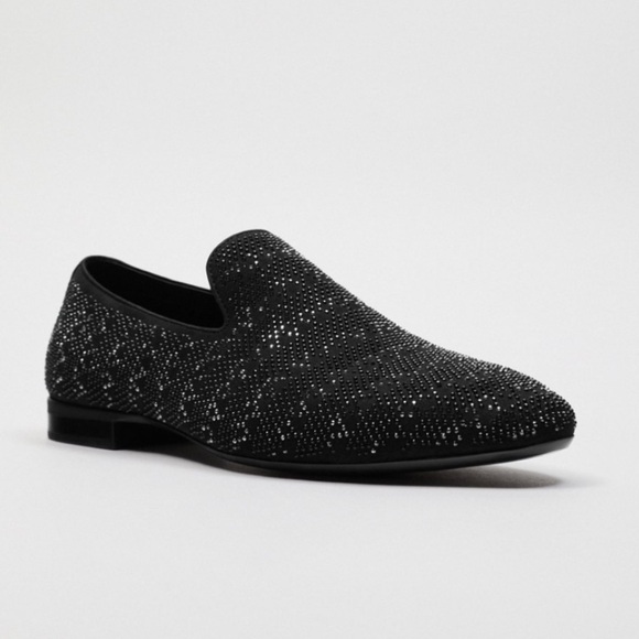 ZARA MEN SPARKLY BLACK LOAFERS - Picture 5 of 8